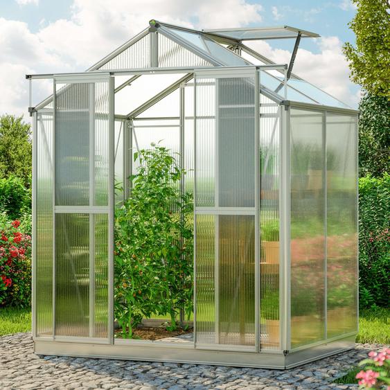 179 x 133 cm Serre de jardin, incl. kit daccessoires XL, 6 mm panneaux double paroi - (GFPV00830)