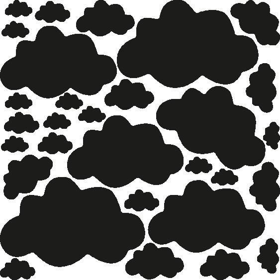 30 stickers nuages - 40 couleurs disponibles