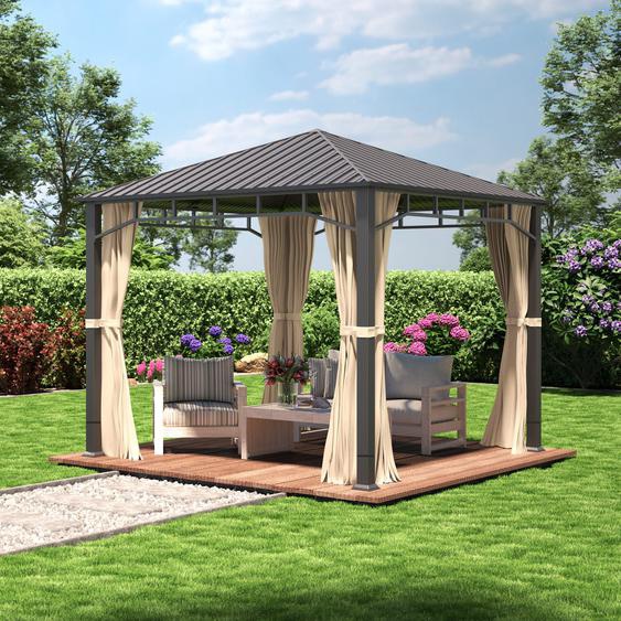 3x3 m, Tonnelle de jardin, Sunset Superior, champagne - (301348)