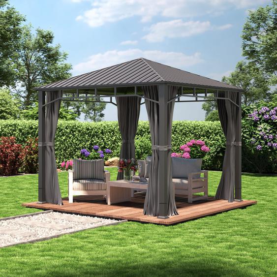 3x3 m, Tonnelle de jardin, Sunset Superior, gris - (300193)