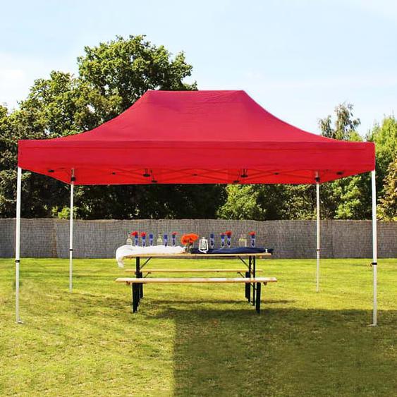 3x4,5 m tonnelle pliante Alu, PES 800, rouge - (600194)