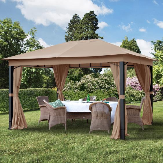 3x4 m, Tonnelle de jardin, Sunset Premium, taupe - (300047)