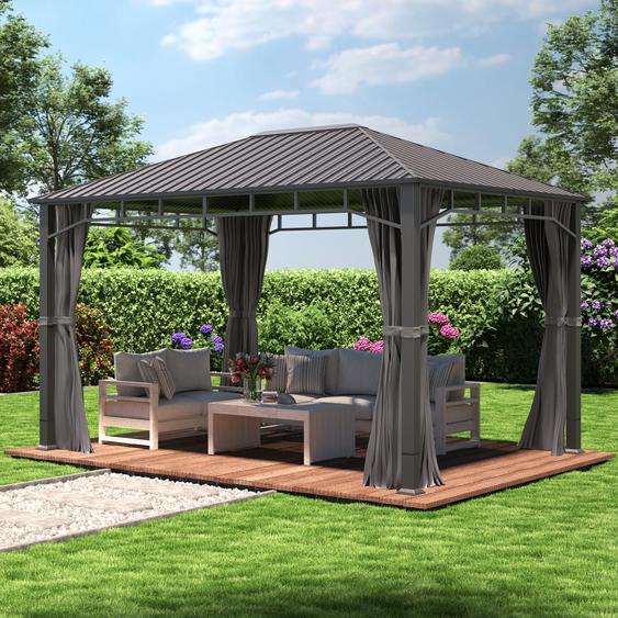 3x4 m, Tonnelle de jardin, Sunset Superior, gris - (300194)