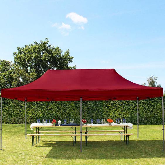 3x6 m Tonnelle pliante Acier, PES 750, rouge - (600079)