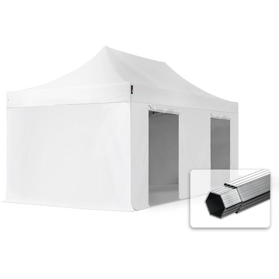 3x6 m Tonnelle pliante Alu, PES 800, côtés sans fenêtre, blanc - (600216)