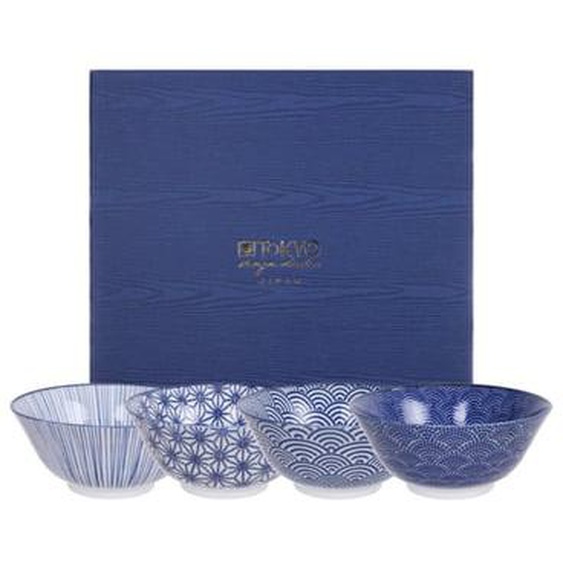 4 bols porcelaine Nippon Blue bleu et blanc Ø15 cm