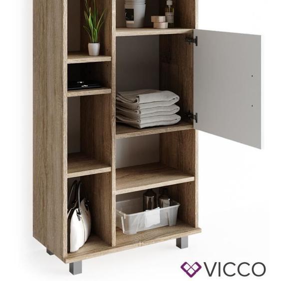 4251421939172 VICCO ensemble de meubles de salle de bain ILIAS chêne blanc miroir de salle de bain commode meuble bas armoire