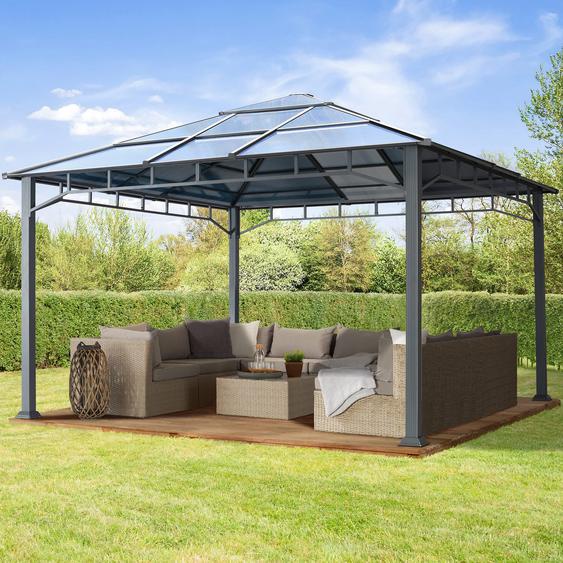 4x4 m, Tonnelle de jardin, Sunset Deluxe, toit rigide - (300172)