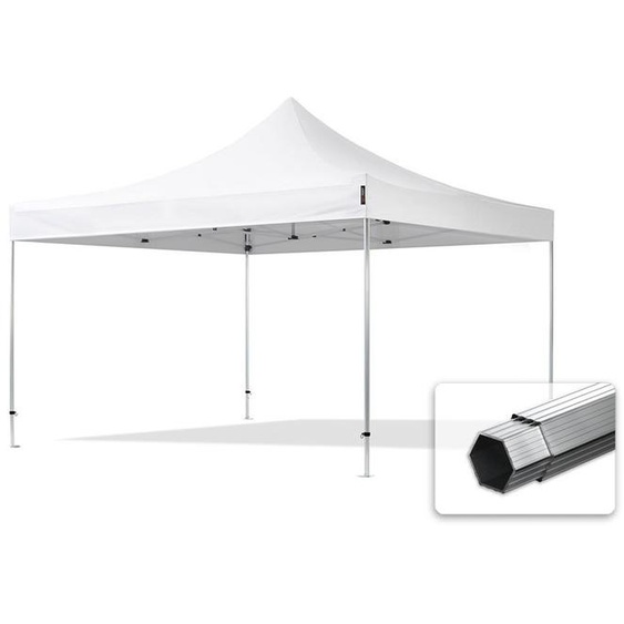 4x4 m Tonnelle pliante Alu, PVC 850, anti-feu, blanc - (578931)