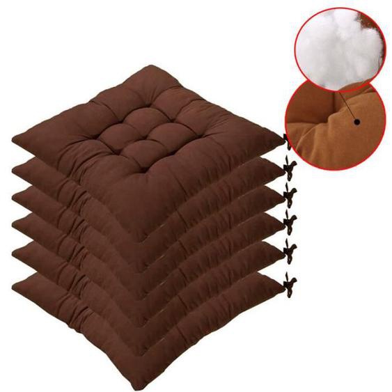 6 Coussins de Chaises Carrés 40x40 Coussins de Siège Décoration Maison Coussin Mat Matelassée, Idéal pour intérieur et extérieur,D