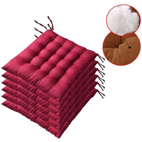 6 Coussins de Chaises Carrés 40x40 Coussins de Siège Décoration Maison Coussin Mat Matelassée, Idéal pour intérieur et extérieur,H