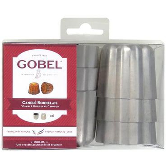 6 moules à canelés bordelais aluminium Ø5,5 x H5 cm