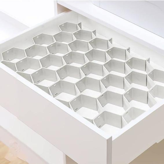 8 x Honeycomb Rangement tiroircompartiment rangement tiroir blanc separateur tiroir pour chaussettes Quincaillerie  Equipement uti