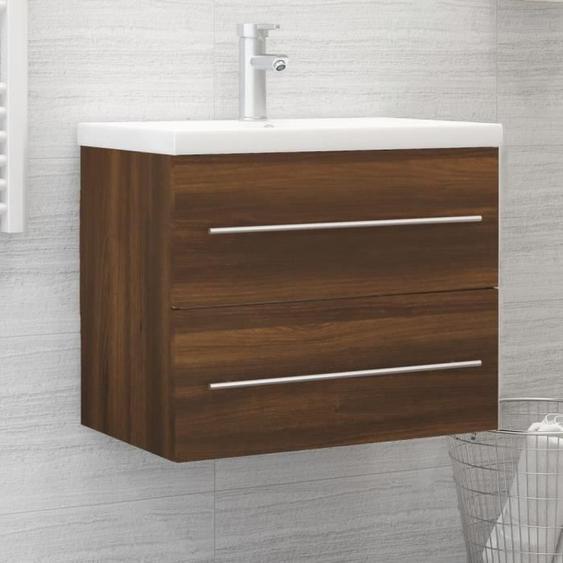 815644  vidaXL Armoire de lavabo Chêne marron 60x38,5x48 cm Bois dingénierie