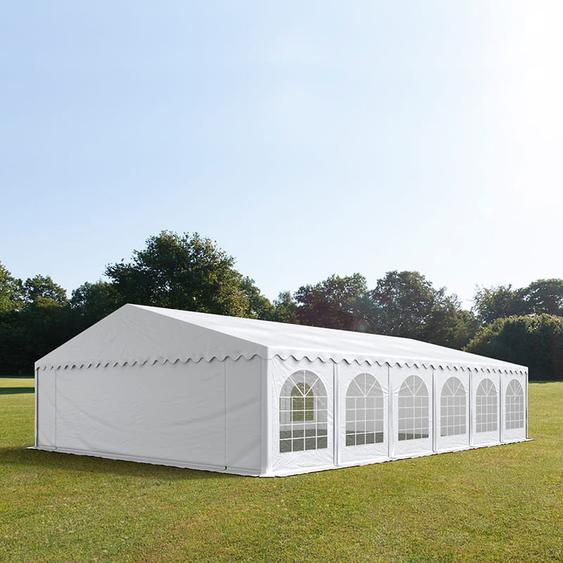 8x12 m tente de réception, PVC 750, anti-feu, H. 2 m, blanc - (7314)