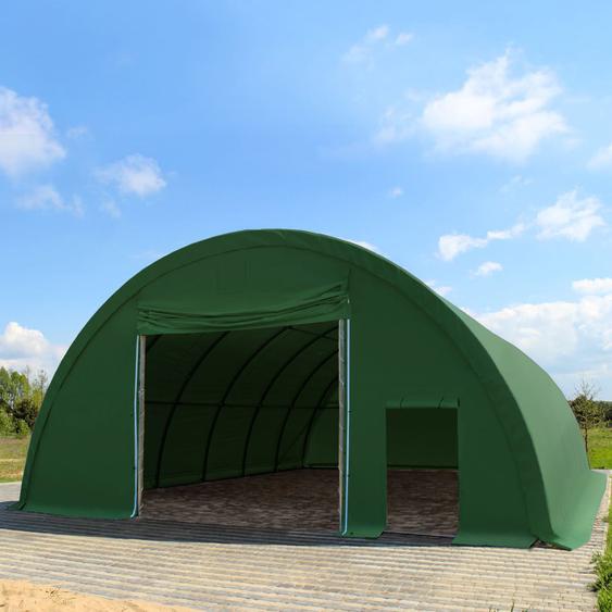 9,15x10 m tunnel agricole (châssis 2m), H. 4,5 m, PRIMEtex 2300, vert foncé - (12121)