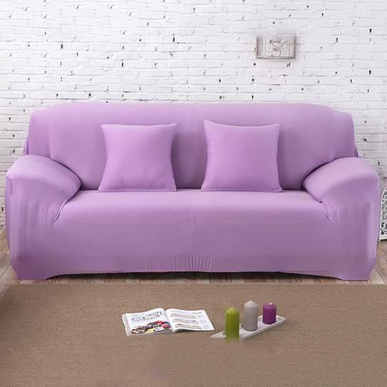 90-140cm Housse de canape 1 places avec accoudoirs,Housse de fauteuil, extensible, Couverture de Canapé Violet clair