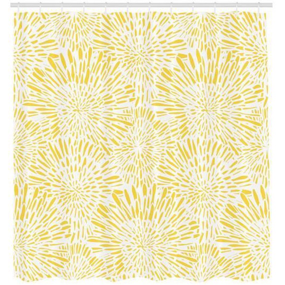 Rideaux de Douche - ABAKUHAUS - Dandelions Asters Résumé - Jaune - 100% Polyester