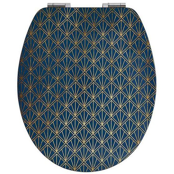 Abattant WC Diplomat fermeture ralentie Wirquin 20722720 - Art Deco Blue - Bois - Universel - Réglable