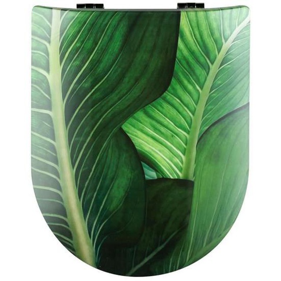 Abattant wood slim déclipsable jungle Vert 36.5x47.5 cm