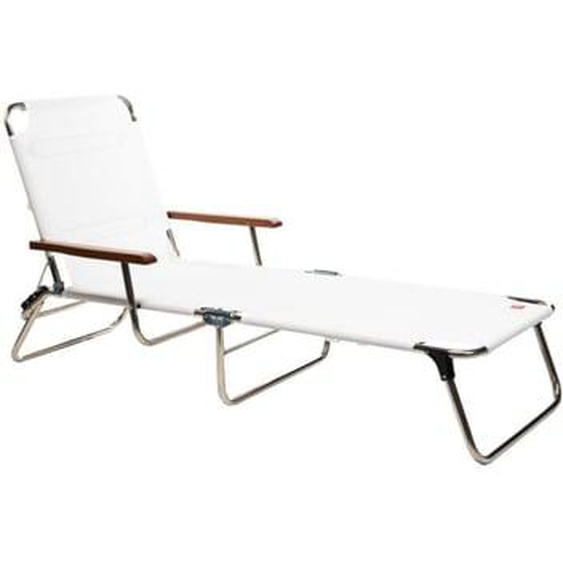 Amigo avec accoudoirs - Chaise longue - blanc - accoudoir robinier