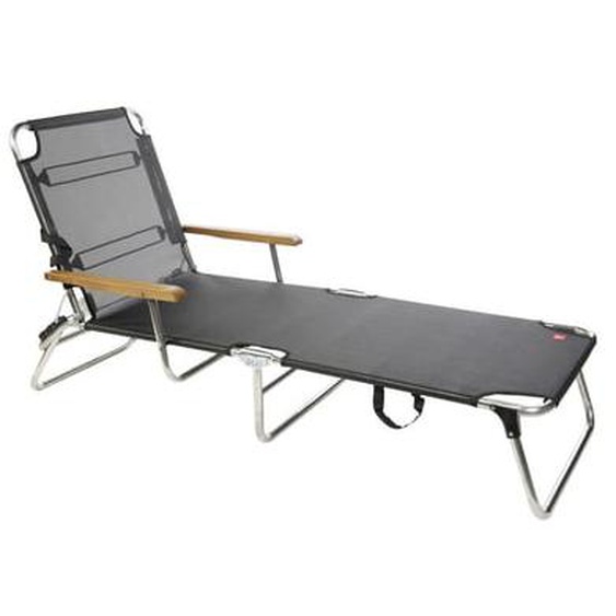 Amigo avec accoudoirs - Chaise longue - noir - accoudoir robinier