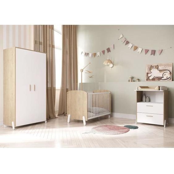 Armoire 2 portes - NAILI - Hamilton / Blanc mat - 89,1 x 50 x 183 cm - DEMEYERE