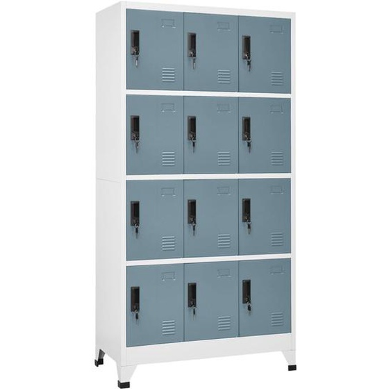 Armoire à casiers Gris clair et gris foncé 90x45x180 cm Acier