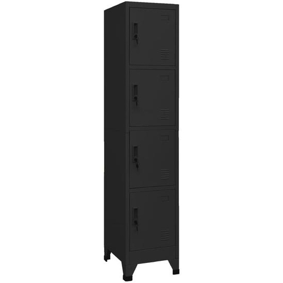 Armoire à casiers Noir 38x45x180 cm Acier