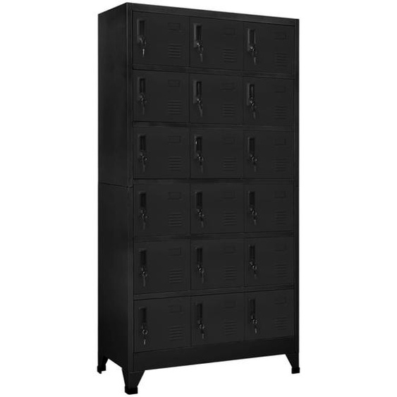 Armoire à casiers Noir 90x40x180 cm Acier