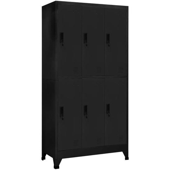 Armoire à casiers Noir 90x45x180 cm Acier