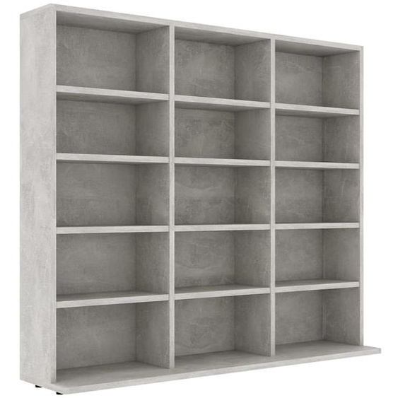 Armoire À Cd Gris Béton 102x23x89,5 Cm Aggloméré - Vidaxl