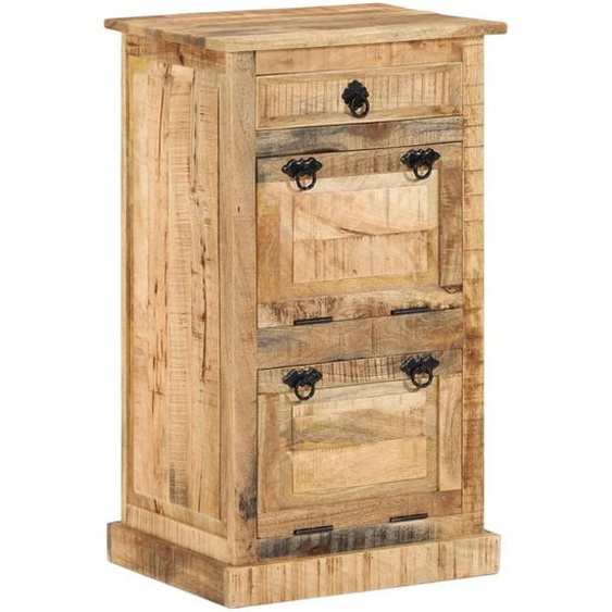 Armoire à chaussures 4 niveaux avec tiroir Bois manguier brut