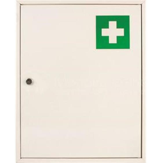 Armoire à pharmacie blanche vide 1 porte en tôle - Trousse de secours Ref: ARM 4001 MV