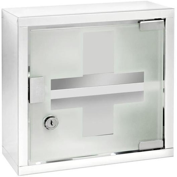 Armoire à pharmacie en acier inox - WENKO - 25 x 12 x 25 cm - Brillant