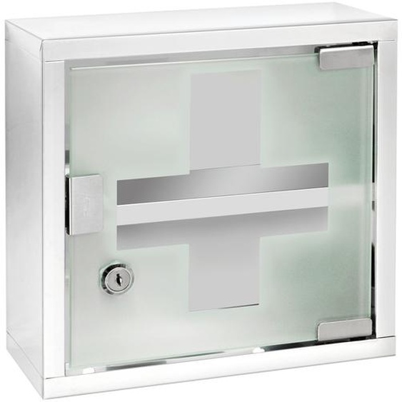 Armoire À Pharmacie En Inox - L. 25 X L. 25 Cm - Blanc