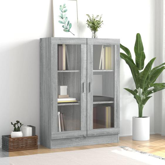 Armoire à vitrine Sonoma gris 82,5x30,5x115cm Bois dingénierie