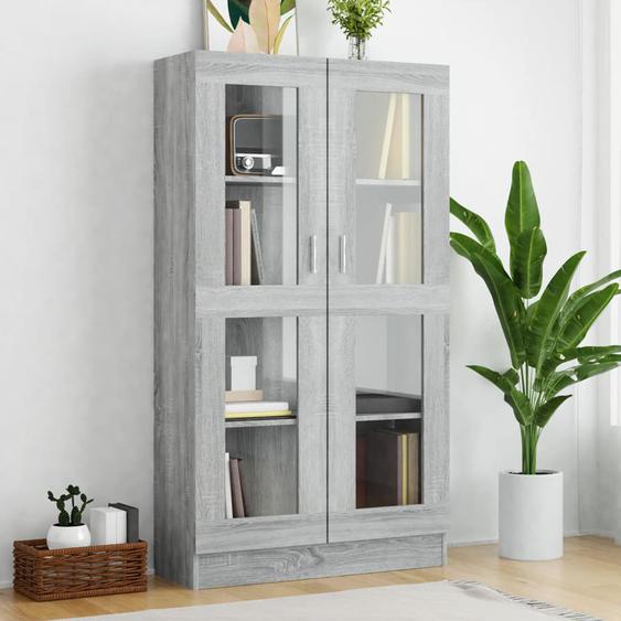 Armoire à vitrine Sonoma gris 82,5x30,5x150cm Bois dingénierie