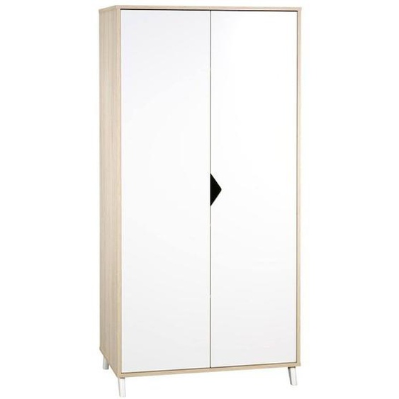 Armoire Bébé - Baby Price - Scandi Naturel - 2 Portes - 3 Étagères - 1 Tringle Penderie Beige