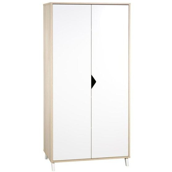 Armoire bébé - BABY PRICE - Scandi naturel - 2 portes - 3 étagères - 1 tringle penderie