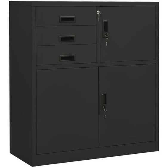 Armoire de bureau Anthracite 90x40x102 cm Acier