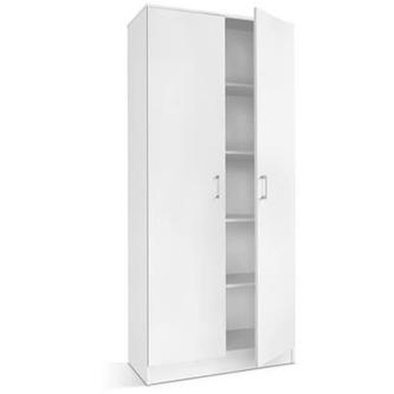 Armoire de rangement REY 80cm - PRICE FACTORY - Scandinave - Blanc - Bois - Panneaux de particules