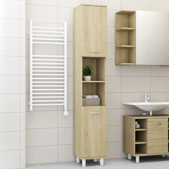 Armoire de salle de bain Chêne sonoma Bois dingénierie