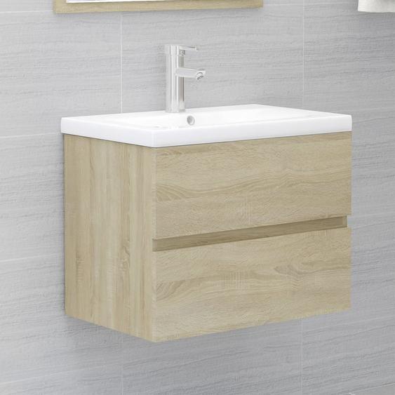 Armoire dévier lavabo intégré chêne sonoma bois dingénierie