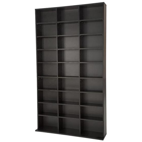 Armoire etagere rangement CD / DVD meuble de rangement pour 1 000 CDs MDF noir