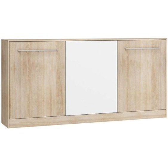 Armoire Lit Escamotable Horizontal 90x200 Cm Sonoma Blanc Lit Rabattable Lit Mural Roddy