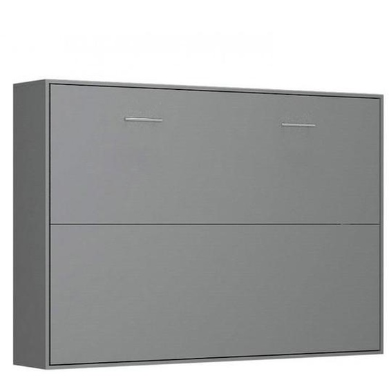 Armoire lit horizontale escamotable STRADA-V2 gris graphite mat couchage 140*200 cm.