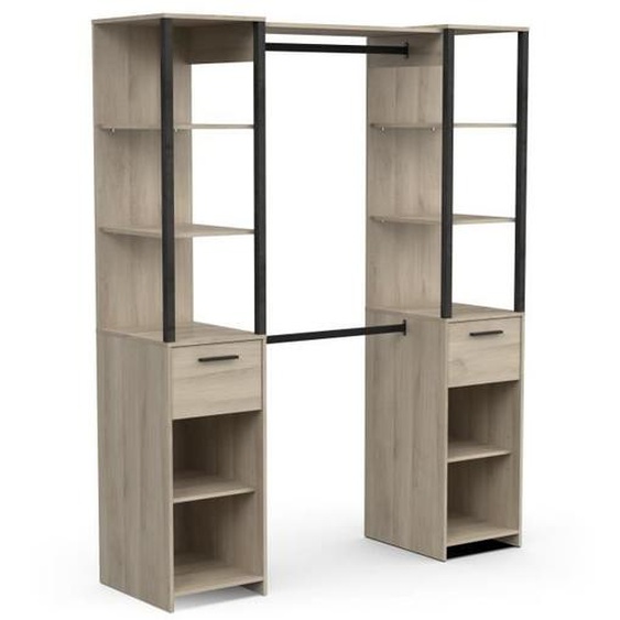 Armoire polyvalente - Gary - Brun - 2 tiroirs - 200x49x159 cm