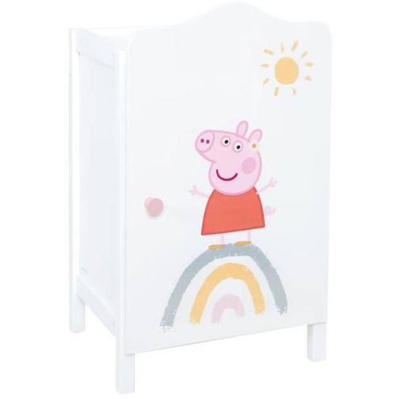 Armoire Pour Vêtements De Poupée Peppa Pig - Roba - Blanc / Rose - H 52 X L 31 X P 25 Cm Blanc