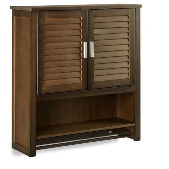 Armoire suspendue salle de bain - Bambou - Marron - Style classique - Aspect bois - Porte(s)